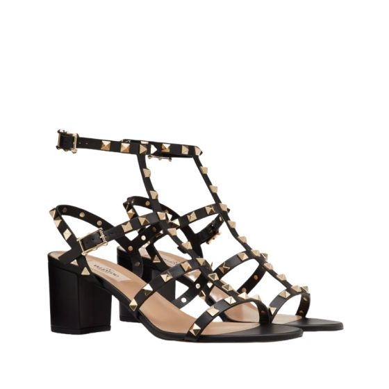 Valentino ROCKSTUD CALFSKIN ANKLE STRAP SANDAL