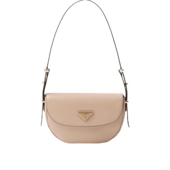 Prada Arqué leather shoulder bag with flap