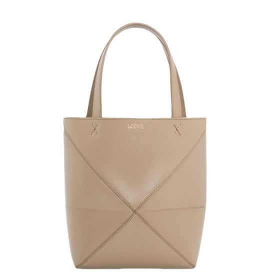 LOEWE Mini Puzzle Fold tote in shiny calfskin