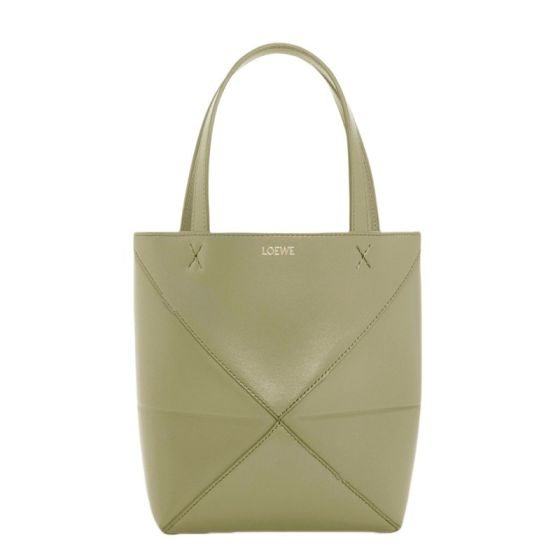 LOEWE Mini Puzzle Fold tote in shiny calfskin