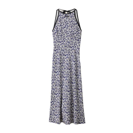 MIU MIU Long floral print crepe de chine dress