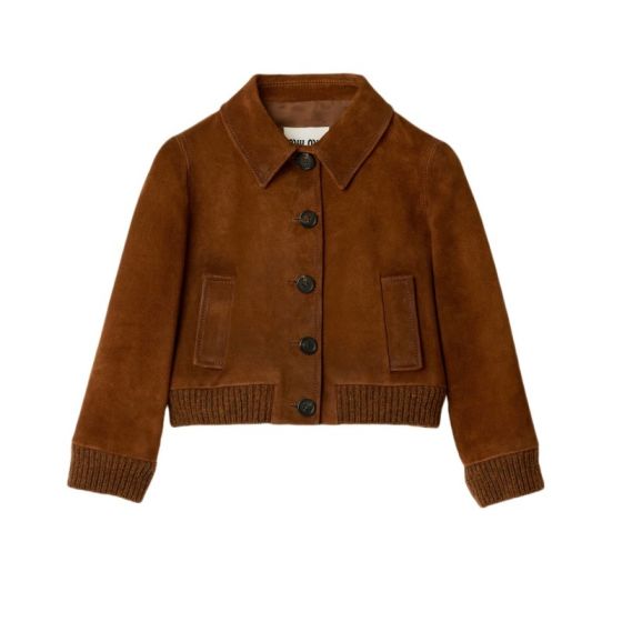 MIU MIU Cropped suede jacket
