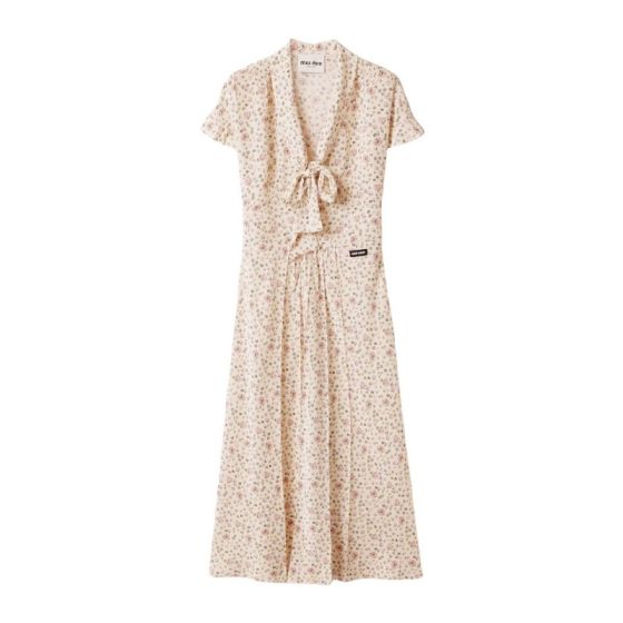MIU MIU Long crêpe de Chine dress