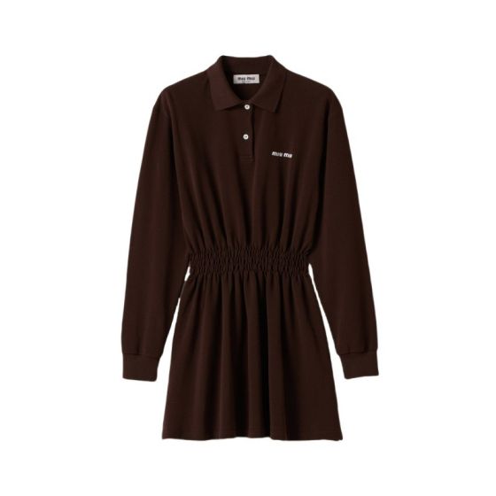 MIU MIU Cotton piqué mini-dress