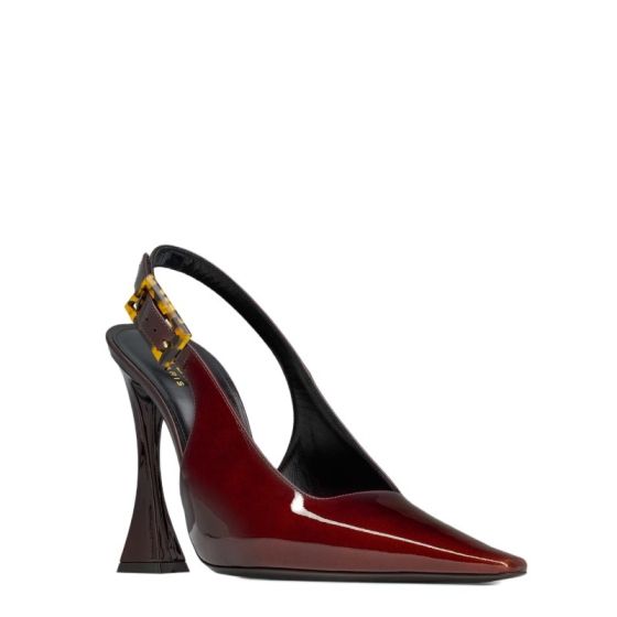 YSL DUNE SLINGBACK PUMPS IN PATENT LEATHER