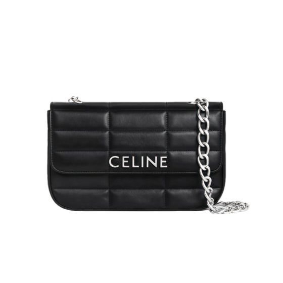 CHAIN SHOULDER BAG MATELASSE MONOCHROME CELINE in Quilted Goatskin