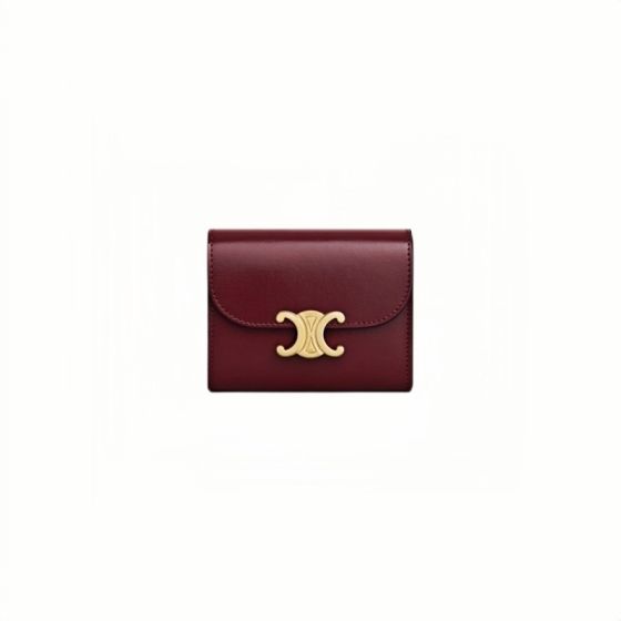 Celine SMALL FLAP WALLET TRIOMPHE IN SHINY CALFSKIN