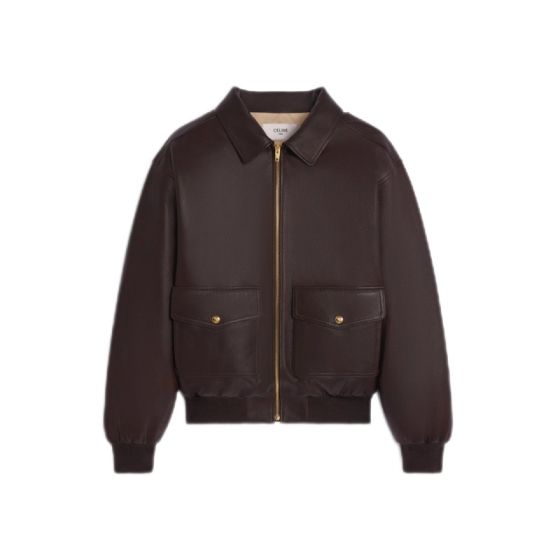 Celine loose aviator blouson jacket in soft lambskin