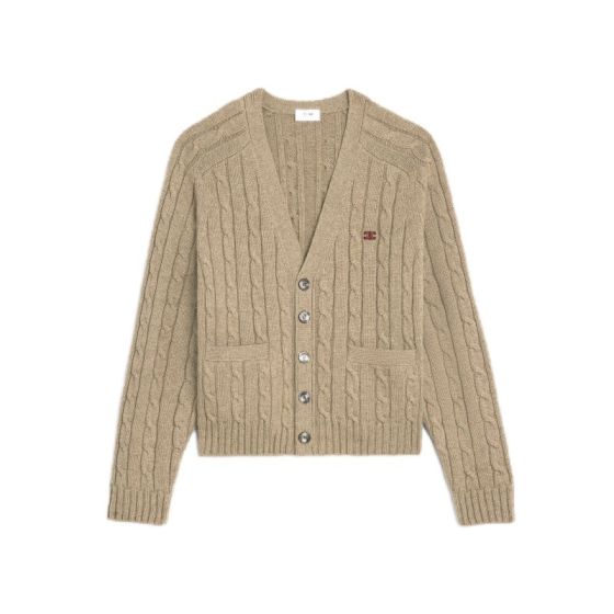 Celine cable-knit triomphe cardigan in cashmere