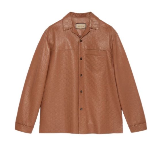 Gucci GG embossed leather shirt