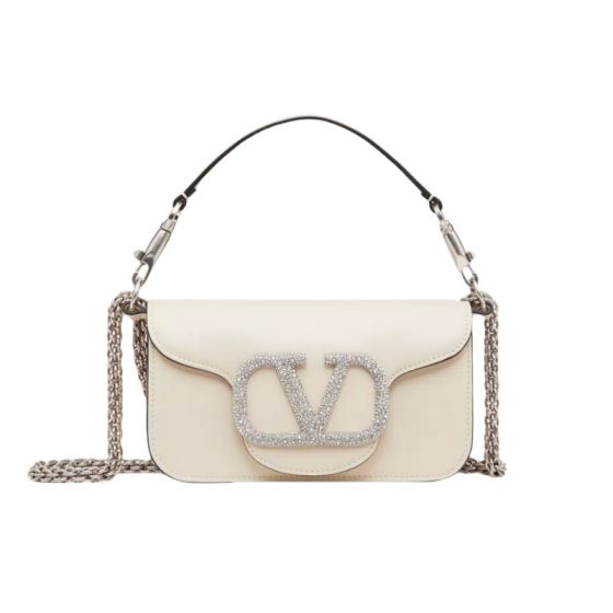 VALENTINO GARAVANI LOCÒ SMALL SHOULDER BAG WITH JEWEL LOGO