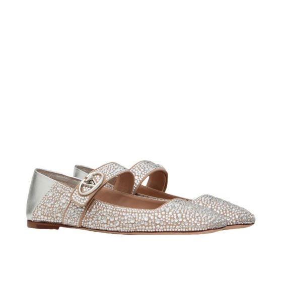 Valentino VLOGO LOCKER MARY JANE BALLERINA WITH CRYSTALS