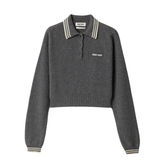 MIU MIU Wool and cashmere polo sweater