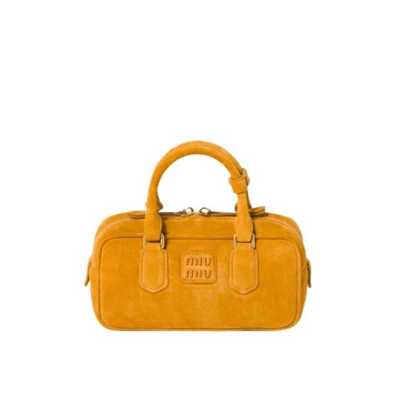MIU MIU Arcadie padded suede top-handle bag