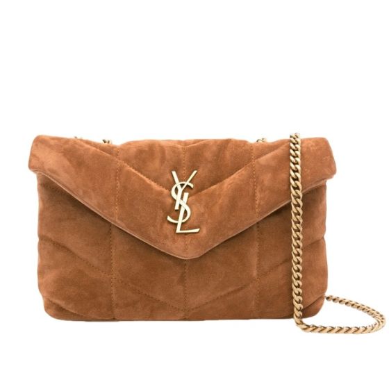 YSL Toy PUFFER in quilted suede