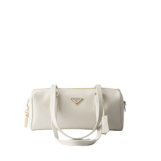 Prada Medium leather top-handle bag with padlock