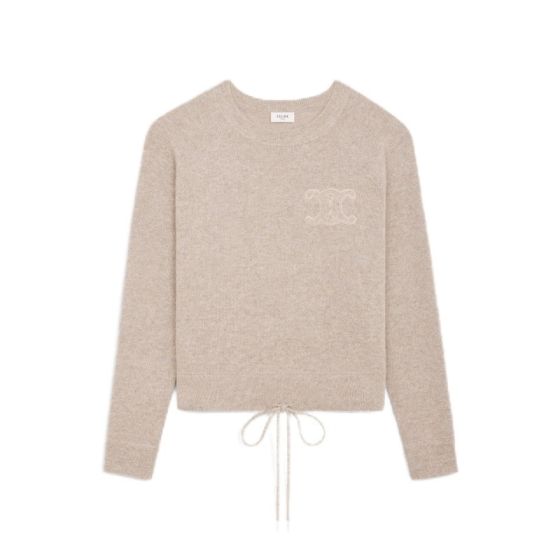 Celine triomphe crew neck sweater in wool and cashmere