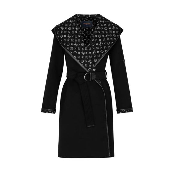 LV Hooded Wrap Coat
