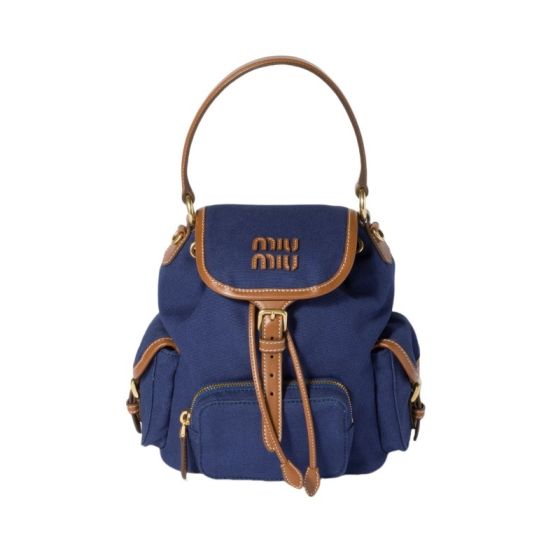 MIU MIU Canvas and leather backpack