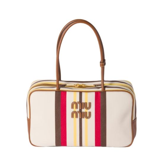 MIU MIU Beau canvas and leather bag