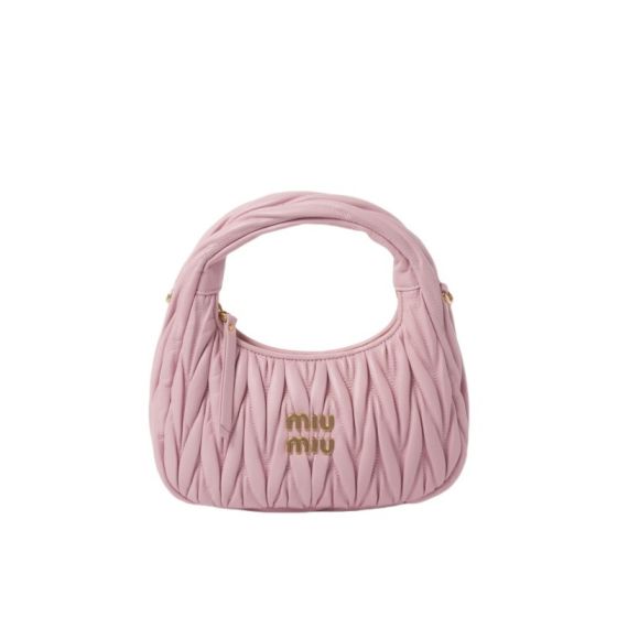 MIU MIU Wander matelassé nappa leather hobo bag