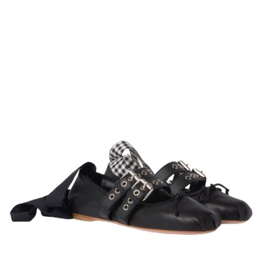 MIU MIU Nappa and calf leather ballerinas