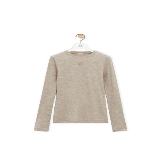 LOEWE Long sleeve top in stretch wool
