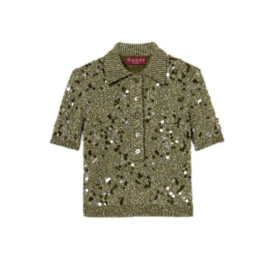 Gucci Tweed blend polo top