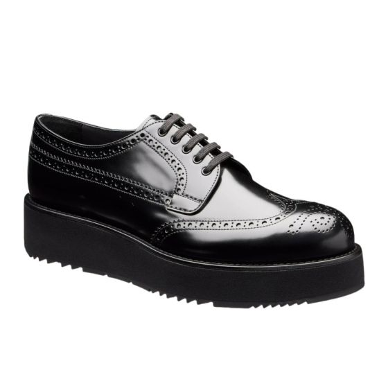 Prada Brushed leather derby brogues