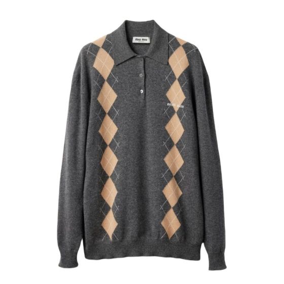 MIU MIU Cashmere knit polo shirt