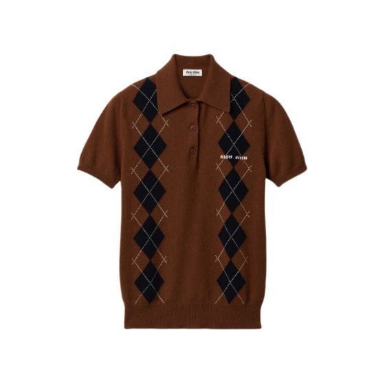 MIU MIU Cashmere knit polo shirt