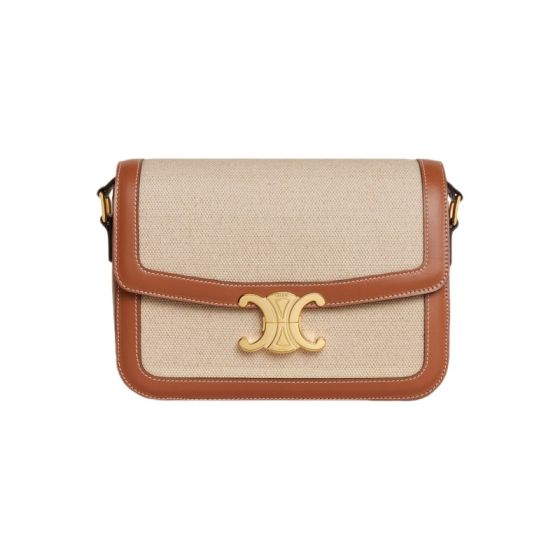 CHANEL CLASSIQUE TRIOMPHE BAG IN TEXTILE AND CALFSKIN