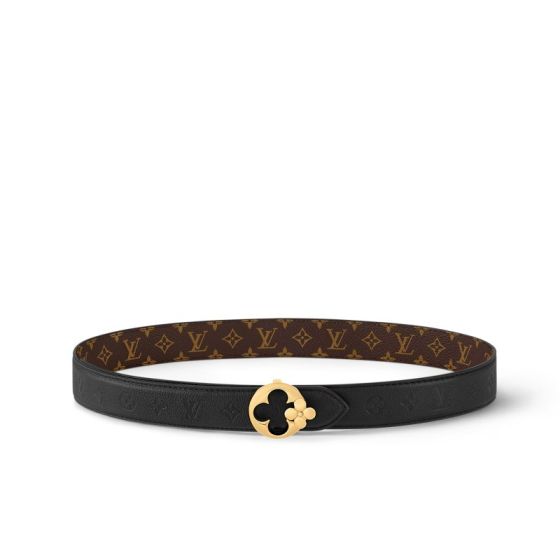 LV Flowergram Round 30mm Reversible Belt