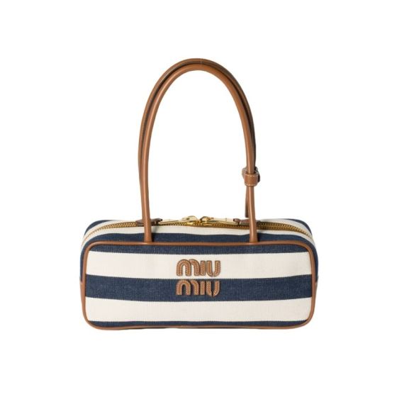 MIU MIU Beau canvas and leather bag