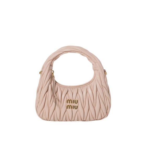 MIU MIU Wander matelassé nappa leather hobo bag