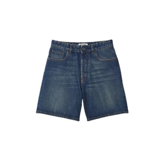 MIU MIU Washed denim Bermudas