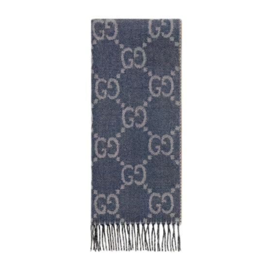 Gucci GG jacquard knit scarf with tassels