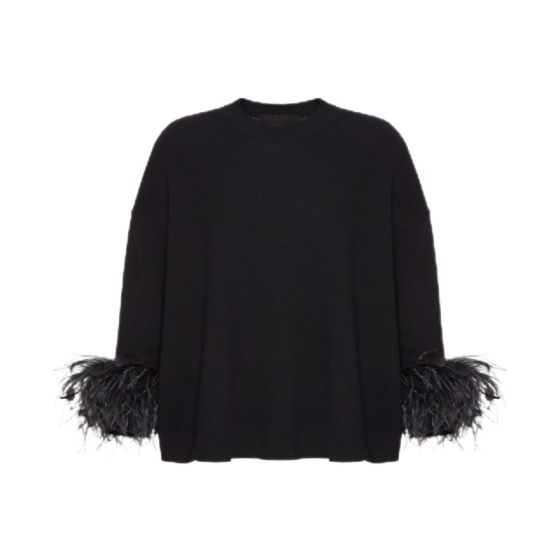 Valentino WOOL SWEATER WITH FEATHERS