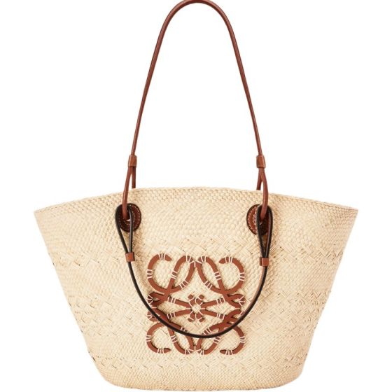 LOEWE Medium Anagram Basket bag in iraca palm and calfskin