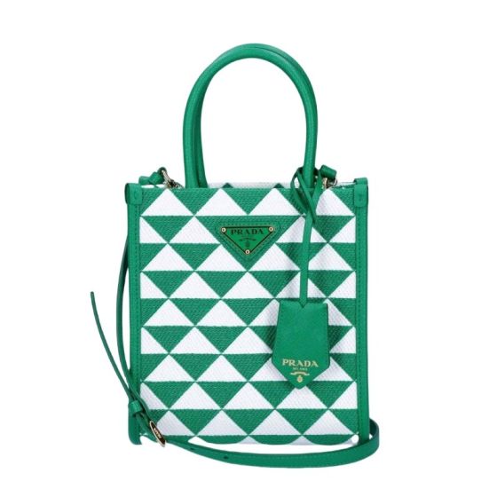 Prada Symbole embroidered fabric mini bag