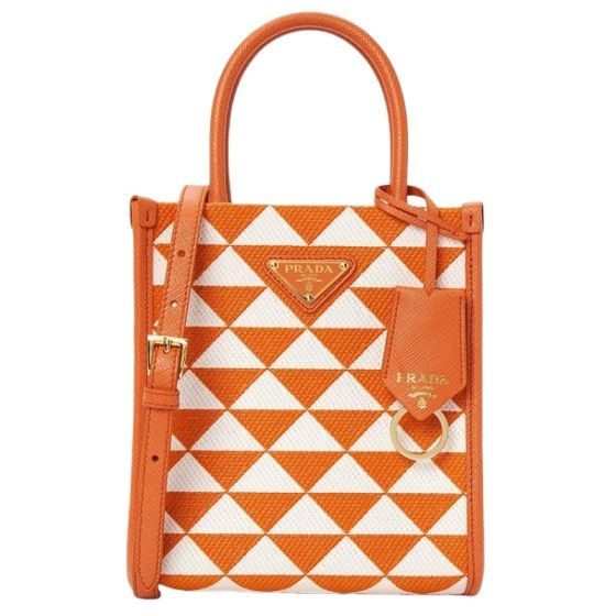 Prada Symbole embroidered fabric mini bag
