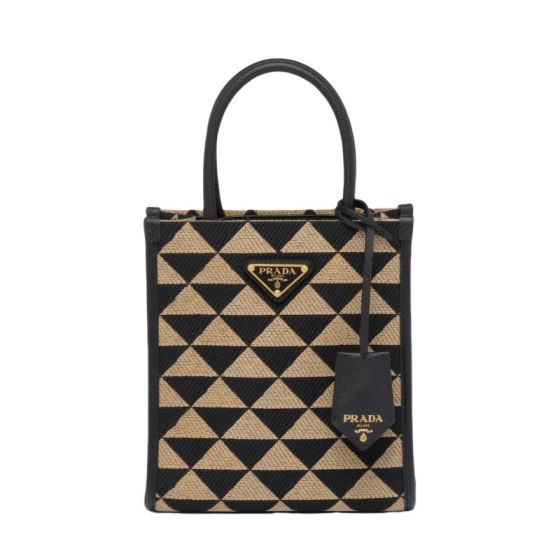 Prada Symbole embroidered fabric mini bag