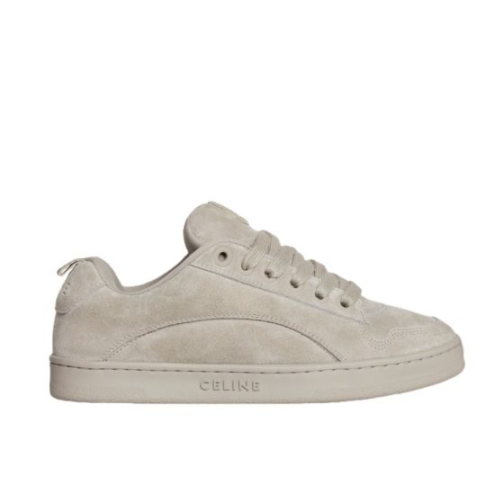 CELINE HUNTINGTON LOW LACE-UP SNEAKER in SUEDE CALFSKIN AND MESH