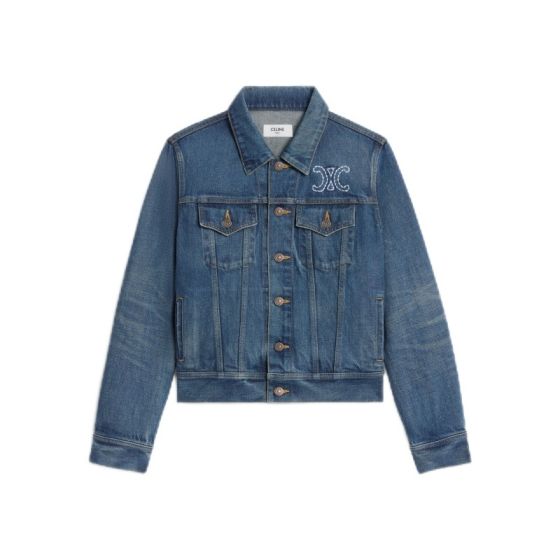 Celine Trucker jacket in dark union wash denim