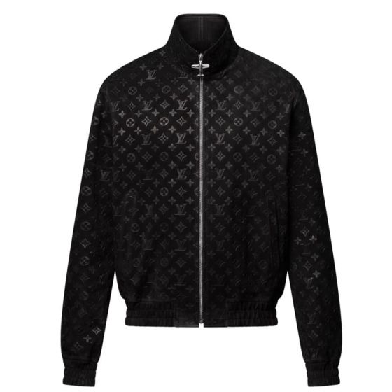 LV Monogram Debossed Suede Tracksuit Jacket