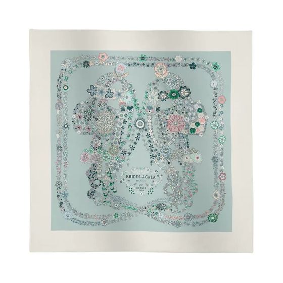 Hermès Brides de Gala en Fleurs scarf 90