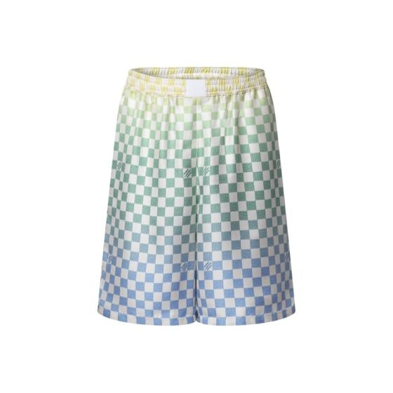 LV Damier Gradient Printed Silk Shorts