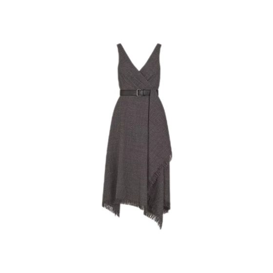 Dior Mid-Length Draped Dress with Belt