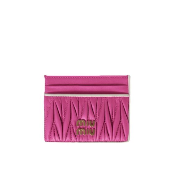 MIU MIU Matelassé nappa leather card holder