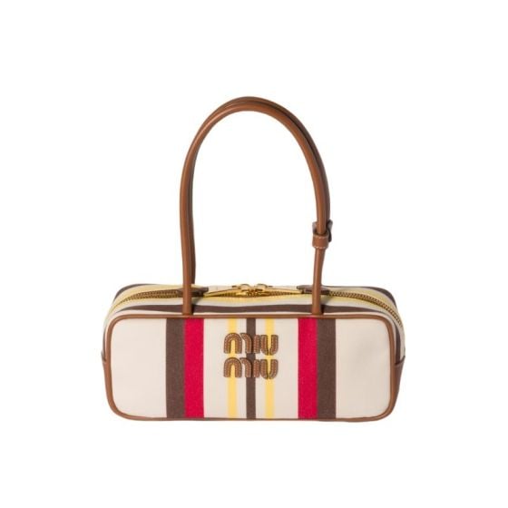 MIU MIU Beau canvas and leather bag